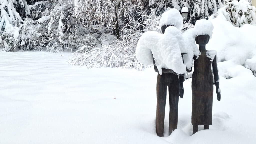 Der Park der Akademie im Schnee