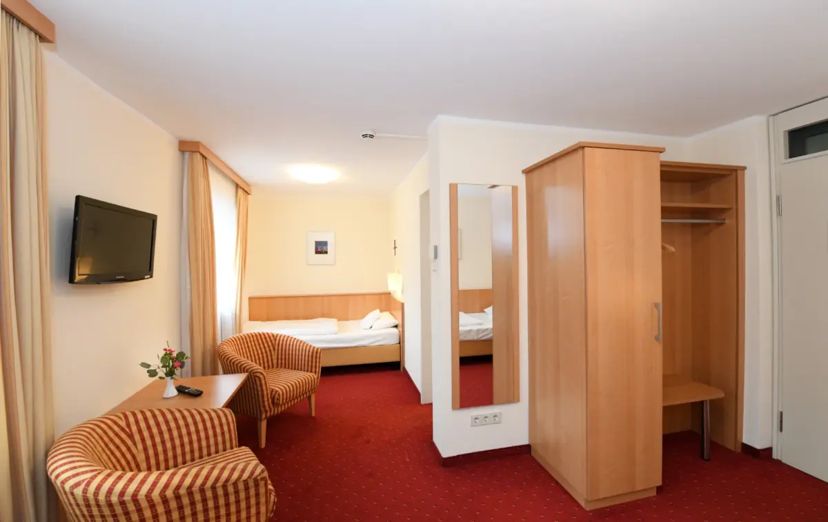 Ansicht eines Hotelzimmers - Das Tagugnszentrum München hat ein hervorragendes Gästehaus